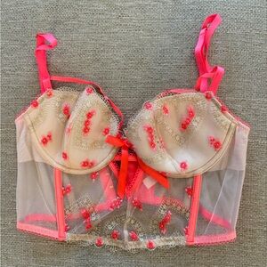 Victoria's Secret Pink and Cream Lace Bustier